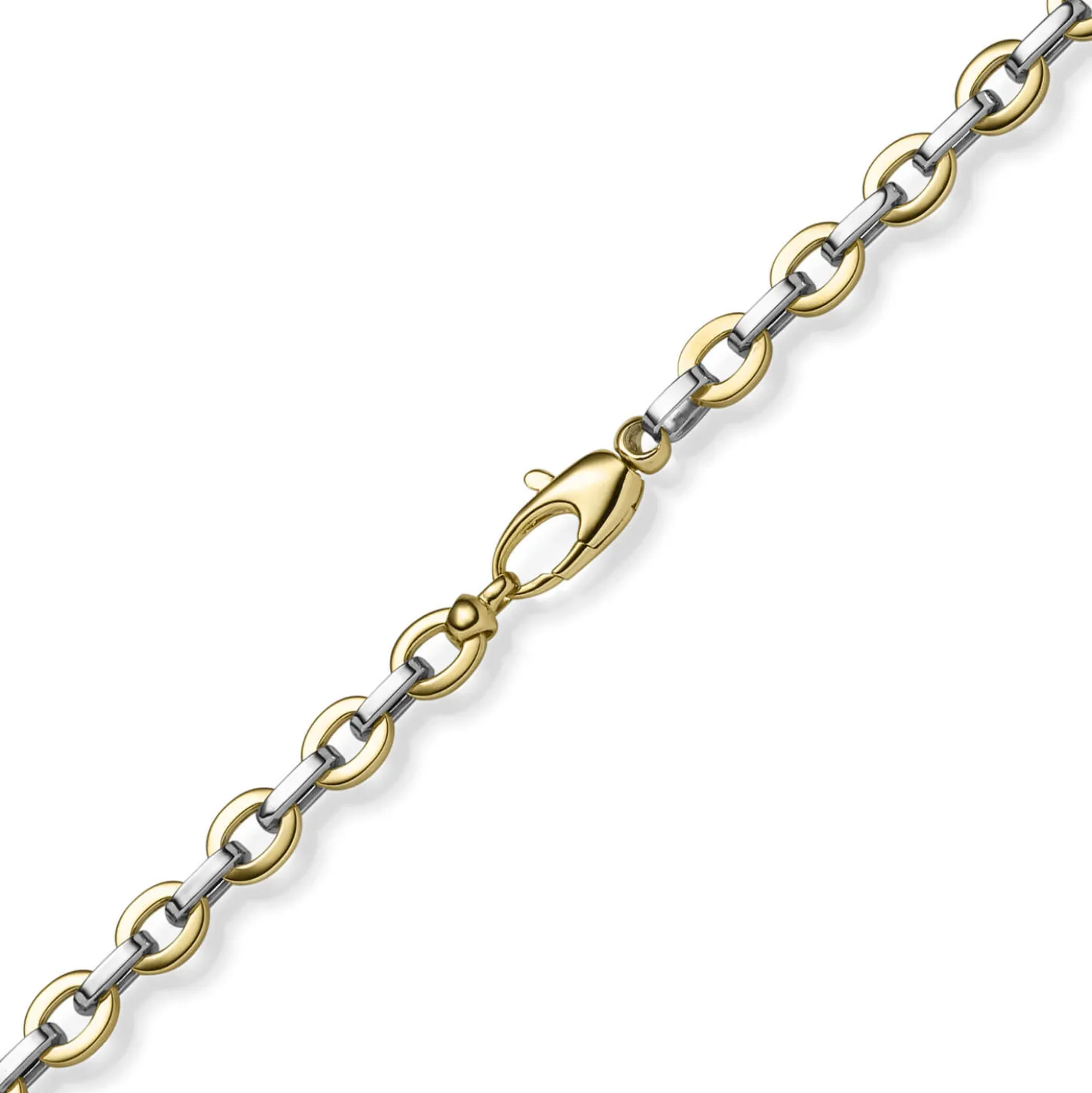 5,5mm Phantasie-Armband Armkette Armschmuck 585 Gold Gelbgold & Weißgold 19cm
