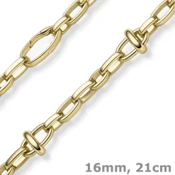16mm Phantasie-Armband Armkette aus 585 Gold Gelbgold 21cm