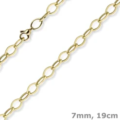 7mm Phantasie Armband Armkette aus 585 Gold Gelbgold glänzend 19cm