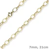 7mm Phantasie Armband Armkette aus 585 Gold Gelbgold glänzend 21cm
