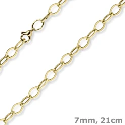 7mm Phantasie Armband Armkette aus 585 Gold Gelbgold glänzend 21cm