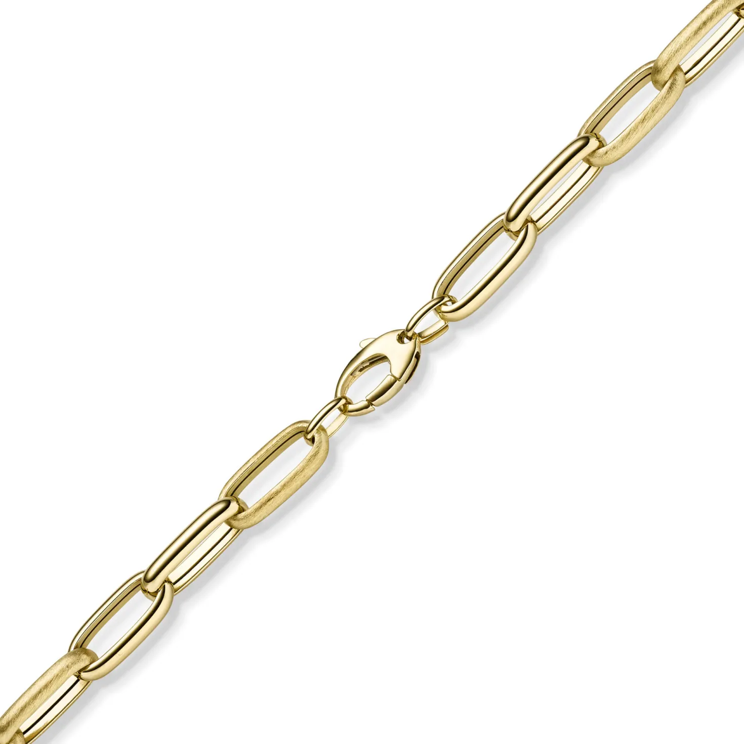 9mm Phantasie Armband Armkette aus 585 Gold Gelbgold matt/glänzend 20cm