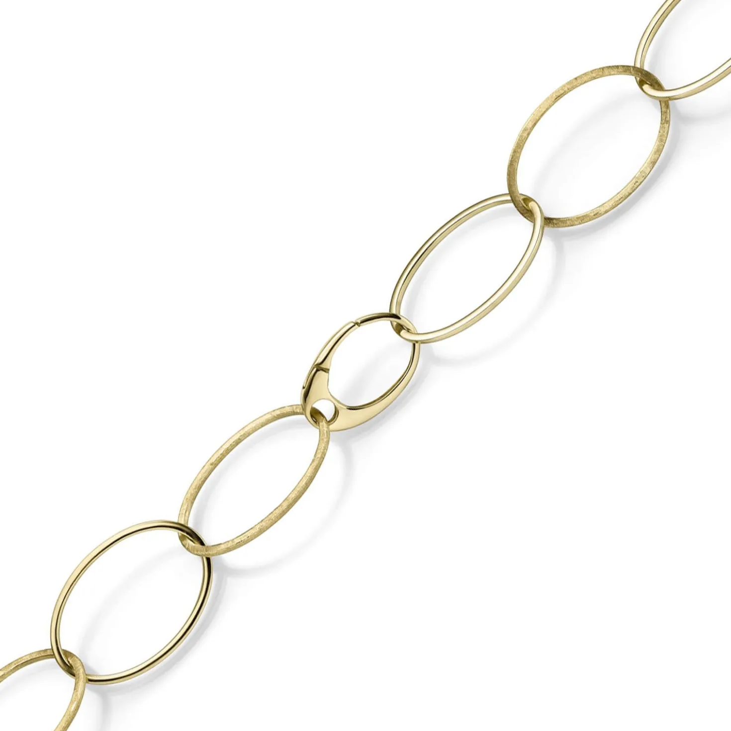 24mm Phantasie Armband Armkette aus 585 Gold Gelbgold matt glänzend 20cm
