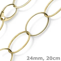 24mm Phantasie Armband Armkette aus 585 Gold Gelbgold matt glänzend 20cm