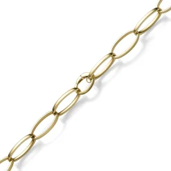 14,5mm Phantasie Armband Armkette aus 585 Gold Gelbgold oval vierkant 22cm