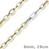 6mm Phantasie Armband Armkette aus 585 Gold Gelbgold Weißgold oval flach 19cm