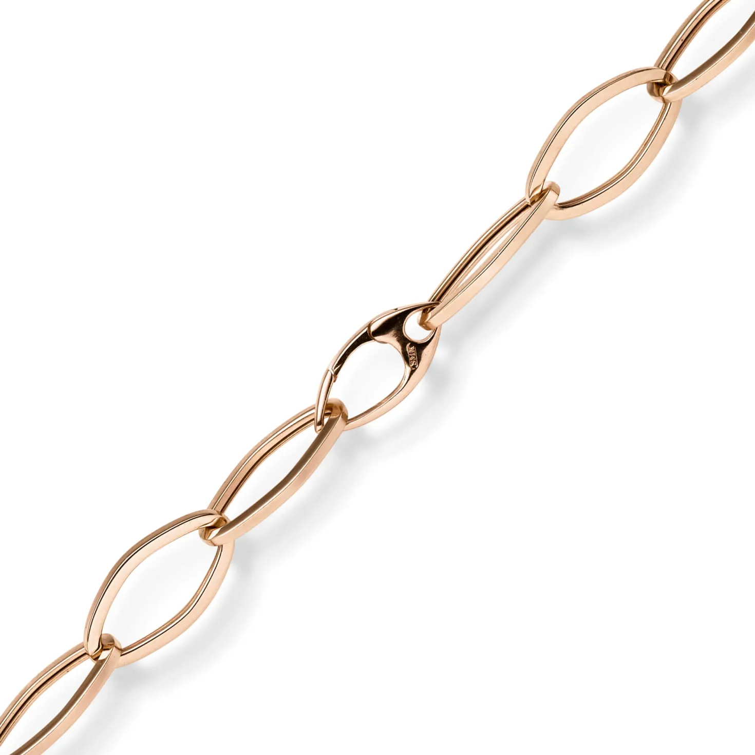 12mm Phantasie Armband Armkette aus 585 Gold Rotgold glänzend 21cm