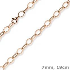 7mm Phantasie Armband Armkette aus 585 Gold Rotgold glänzend 19cm