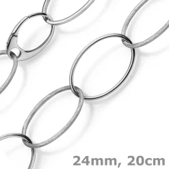 24mm Phantasie Armband Armkette aus 585 Gold Weißgold matt glänzend 20cm