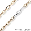 6mm Phantasie Armband Armkette aus 585 Gold Weißgold Rotgold oval flach 19cm