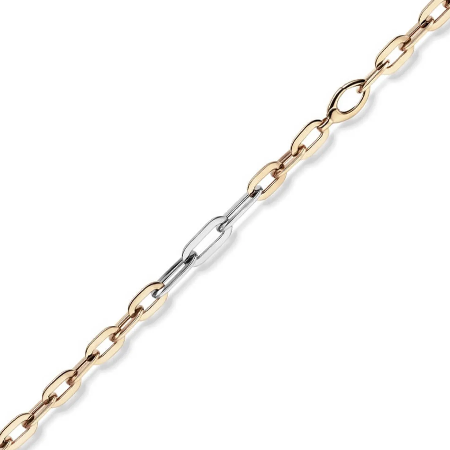 6mm Phantasie Armband Armkette aus 585 Gold Weißgold Rotgold oval flach 19cm