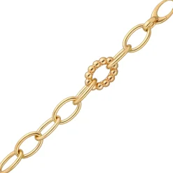 16,5mm Phantasie-Armband Kettenglieder mit Kügelchen 585 Gold Gelbgold 20cm