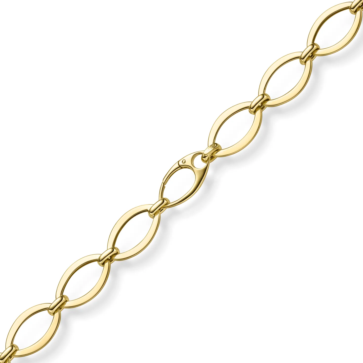 12,5mm Phantasie-Armband ovale Kettenglieder Armkette 585 Gold Gelbgold 21cm
