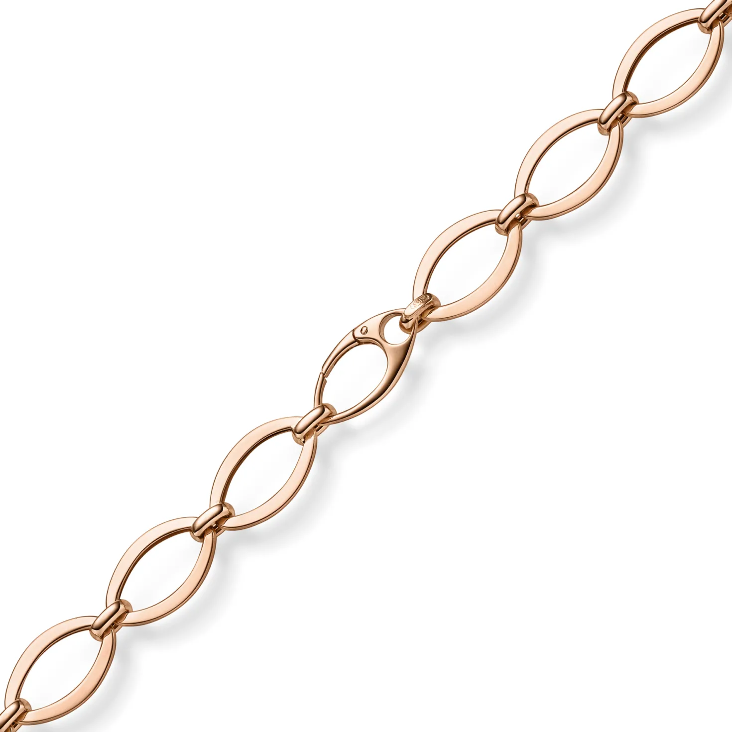 12,5mm Phantasie-Armband ovale Kettenglieder Armkette 585 Gold Rotgold 21cm