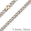 7,5mm Phantasie Halskette Collier aus 585 Gold Weißgold Rotgold bicolor 55cm