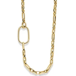 8mm Phantasie Halskette Collier mit Dekoelement 28x49mm 585 Gold Gelbgold 55cm