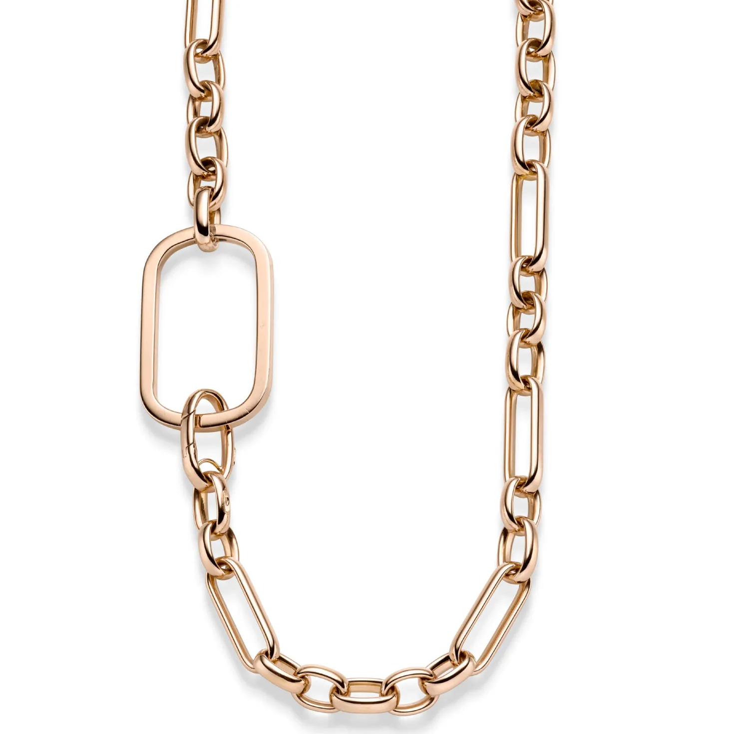 11mm Phantasie Halskette Collier mit Dekoelement 33x51mm 585 Gold Rotgold 55cm