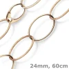 24mm Phantasie Kette Collier aus 585 Gold Rotgold matt glänzend 60cm