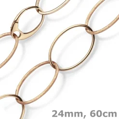 24mm Phantasie Kette Collier aus 585 Gold Rotgold matt glänzend 60cm