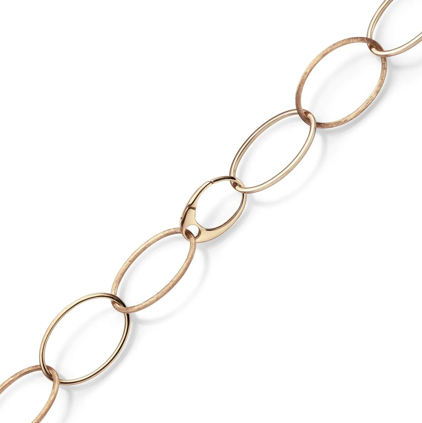 24mm Phantasie Kette Collier aus 585 Gold Rotgold matt glänzend 50cm