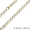 6,5mm Phantasie-Kette Collier 585 Gold Gelbgold Weißgold bicolor 50cm glänzend