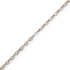 6,5mm Phantasiekette Collier Halskette 585 Gold Weißgold & Rotgold bicolor 45cm