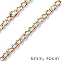 8mm Phantasiekette Collier Halskette Halsschmuck 585 Gold Rotgold glänzend 45cm