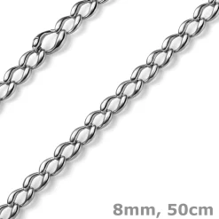 8mm Phantasiekette Collier Halskette Halsschmuck 585 Gold Weißgold glänzend 50cm