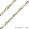 5,5mm Phantasie-Kette Collier Halsschmuck aus 585 Gold Gelbgold & Weißgold 45cm