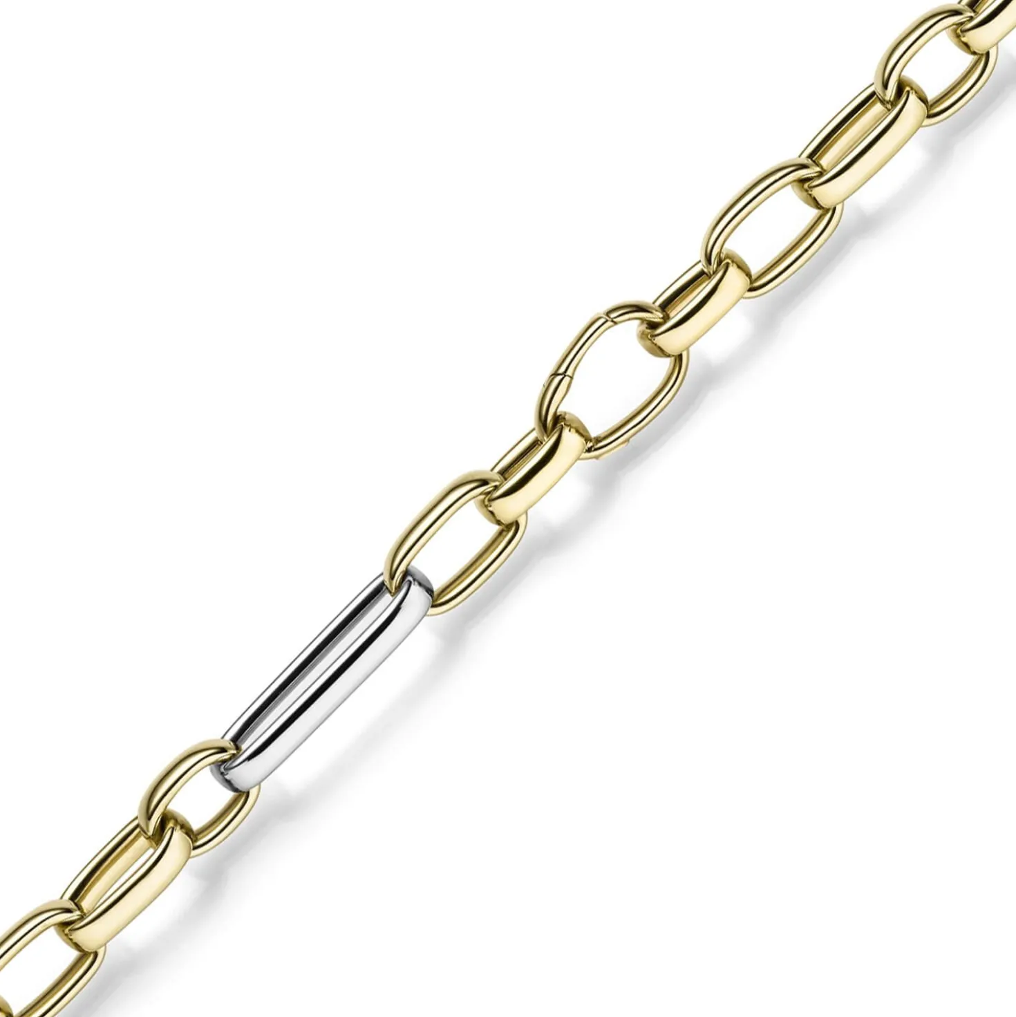 13mm Phantasie Kette Collier Halsschmuck aus 585 Gold Gelbgold Weißgold 60cm