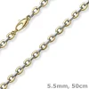 5,5mm Phantasie-Kette Collier Halsschmuck aus 585 Gold Gelbgold & Weißgold 50cm