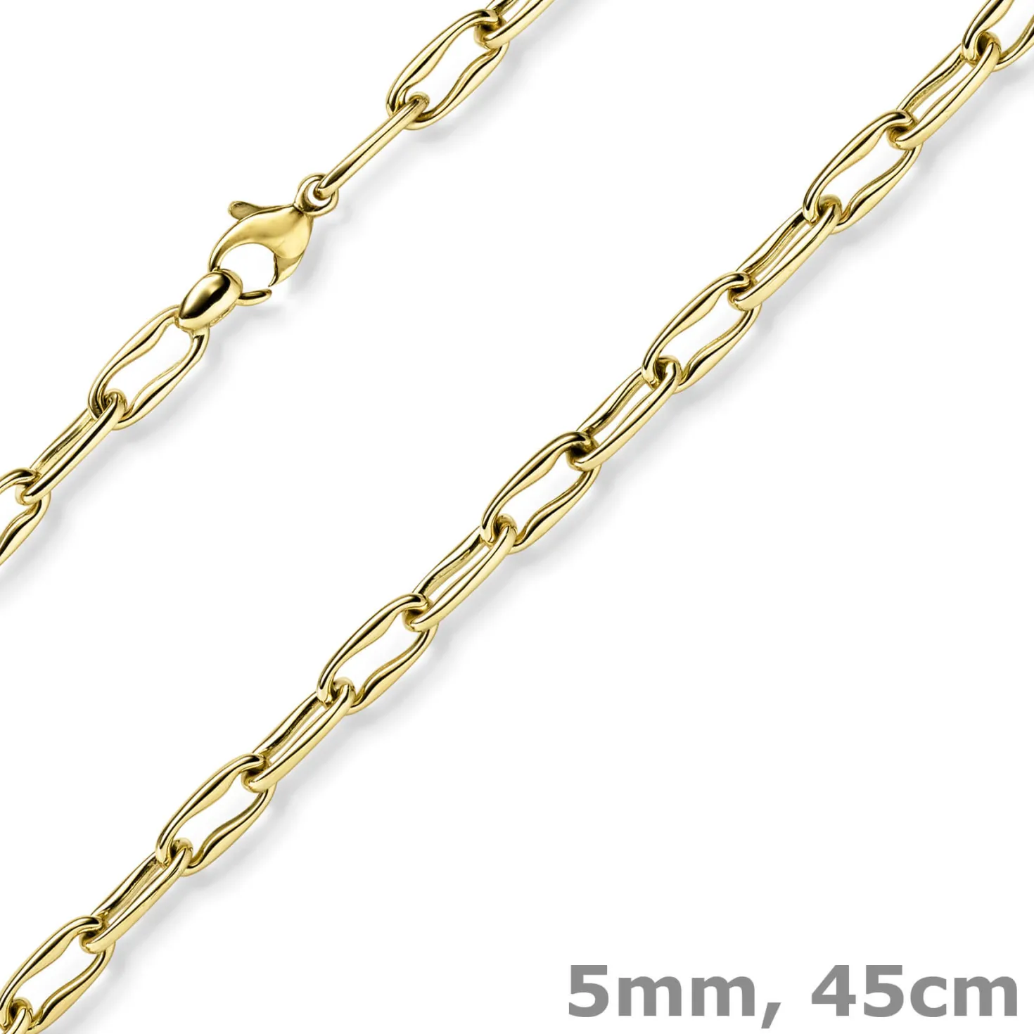 5mm Phantasiekette Halskette Collier aus 585 Gold Gelbgold 45cm