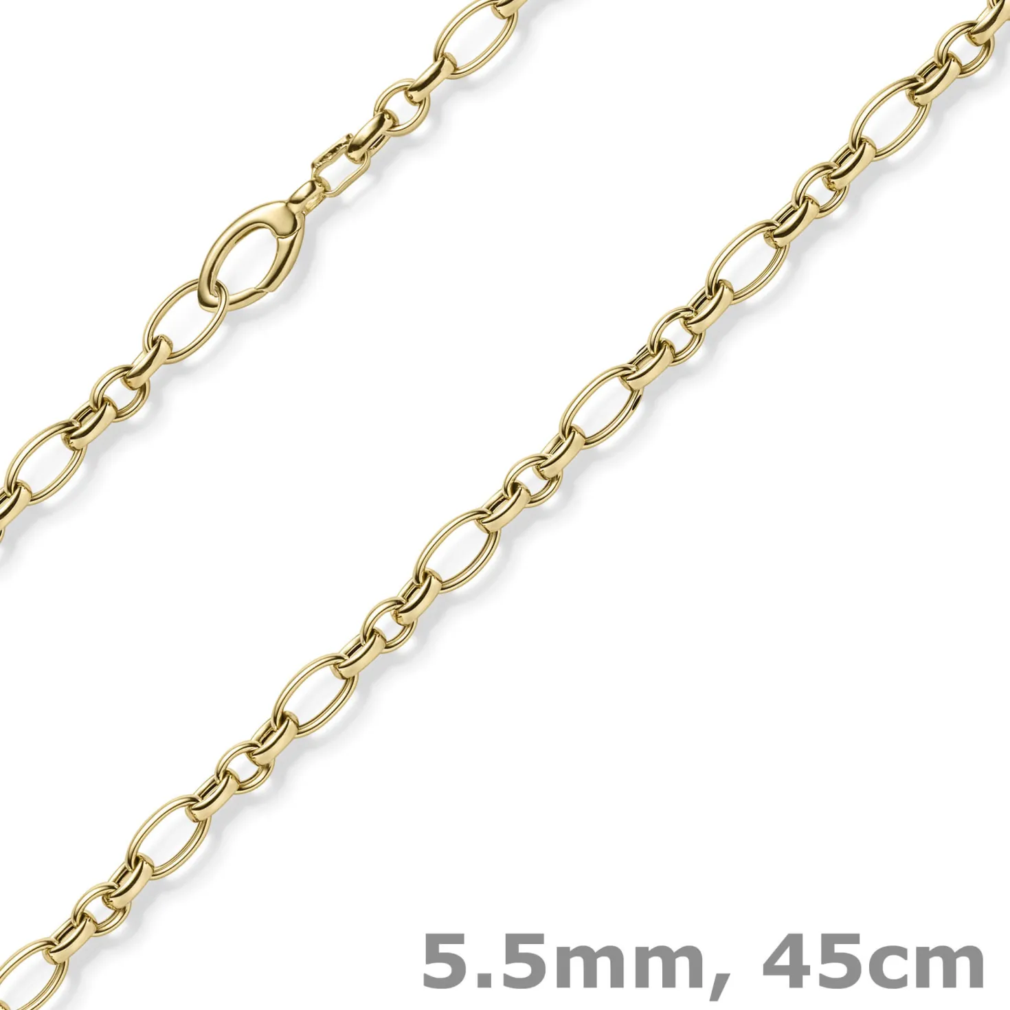 5,5mm Phantasiekette Halskette Collier aus 585 Gold Gelbgold 45cm