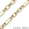 11mm Phantasie Kette Halskette Collier aus 585 Gold Gelbgold 50cm