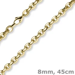8mm Phantasiekette Halskette Collier aus 585 Gold Gelbgold 45cm Halsschmuck