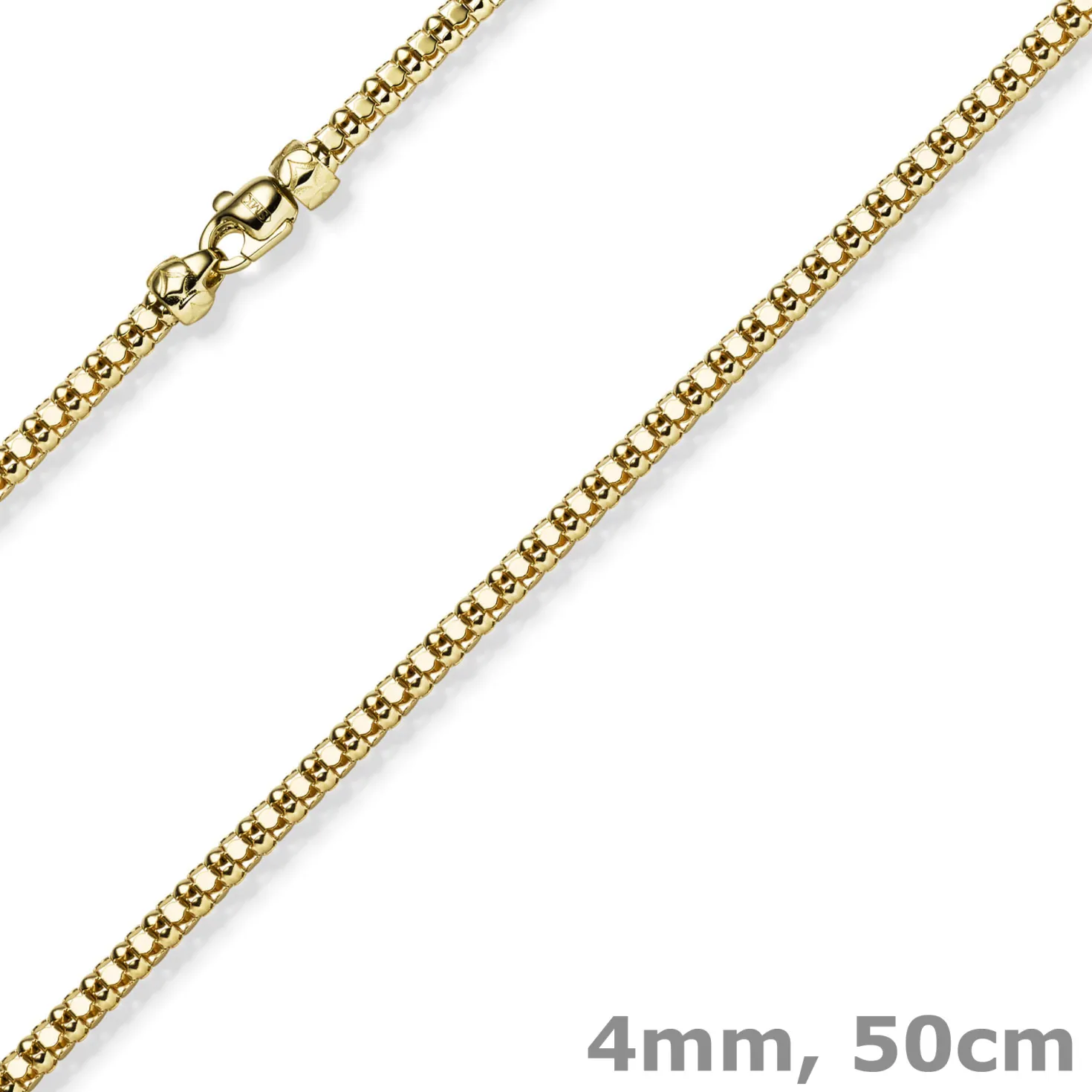 4mm Phantasiekette Halskette Collier aus 585 Gold Gelbgold glänzend 50cm