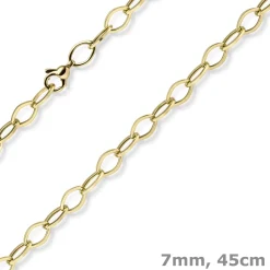 7mm Phantasie-Kette Halskette Collier aus 585 Gold Gelbgold glänzend 45cm