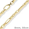 8mm Phantasie-Kette Halskette Collier aus 585 Gold Gelbgold glänzend 50cm