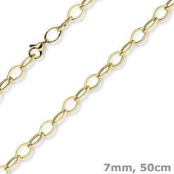 7mm Phantasie-Kette Halskette Collier aus 585 Gold Gelbgold glänzend 50cm