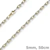 5mm Phantasiekette Halskette Collier aus 585 Gold Gelbgold Weißgold bicolor 50cm