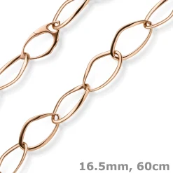 16,5mm Phantasie-Kette Halskette Collier aus 585 Gold Rotgold 60cm