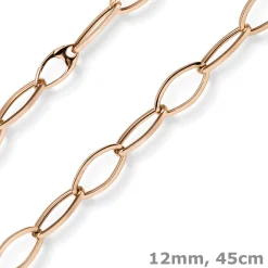 12mm Phantasie-Kette Halskette Collier aus 585 Gold Rotgold glänzend 45cm