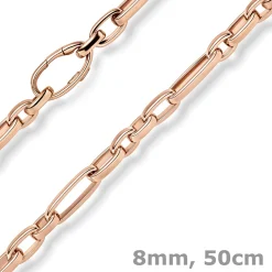 8mm Phantasie-Kette Halskette Collier aus 585 Gold Rotgold glänzend 50cm