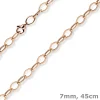 7mm Phantasie-Kette Halskette Collier aus 585 Gold Rotgold glänzend 45cm