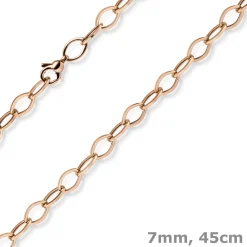 7mm Phantasie-Kette Halskette Collier aus 585 Gold Rotgold glänzend 45cm