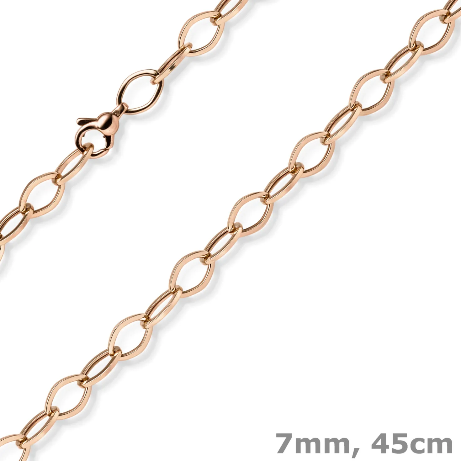 7mm Phantasie-Kette Halskette Collier aus 585 Gold Rotgold glänzend 45cm