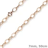7mm Phantasie-Kette Halskette Collier aus 585 Gold Rotgold glänzend 50cm