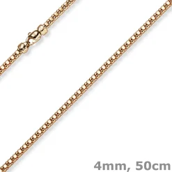 4mm Phantasiekette Halskette Collier aus 585 Gold Rotgold glänzend 50cm