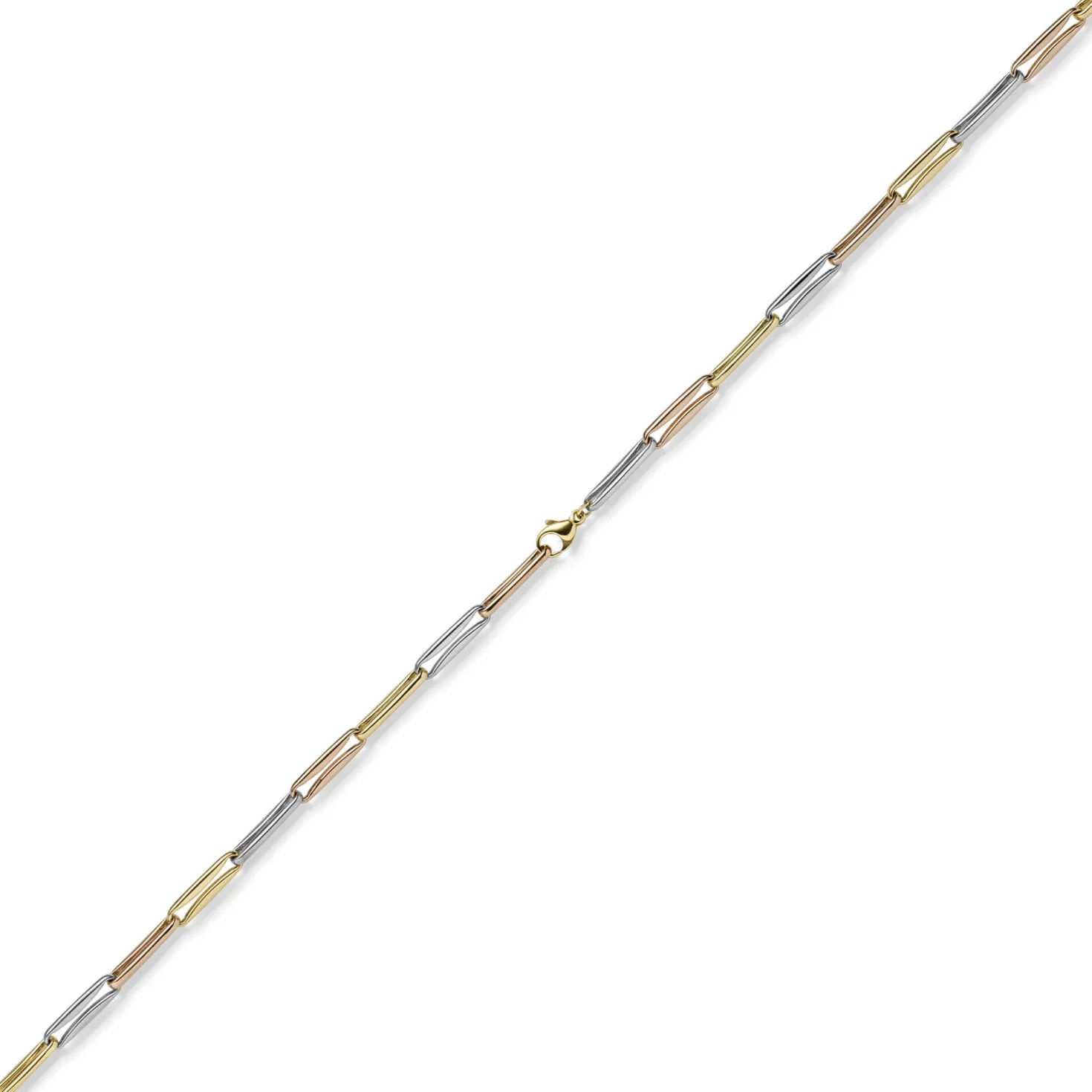 5mm Phantasiekette Halskette Collier aus 585 Gold tricolor gelb/rot/weiß 50cm