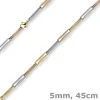 5mm Phantasiekette Halskette Collier aus 585 Gold tricolor gelb/rot/weiß 45cm